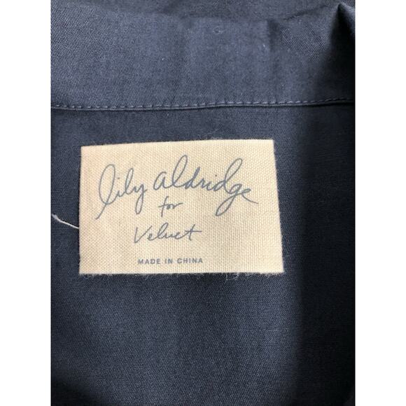 Lily Aldridge Jacket Coat Women’s 6 Blue Full Zipper Front Long Sleeve Military - Picture 8 of 13